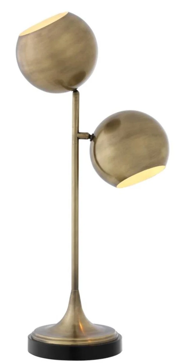 Casa Padrino Tischleuchte Antik Messing / Schwarz Ø 32 x H. 74 cm - Luxus Qualität