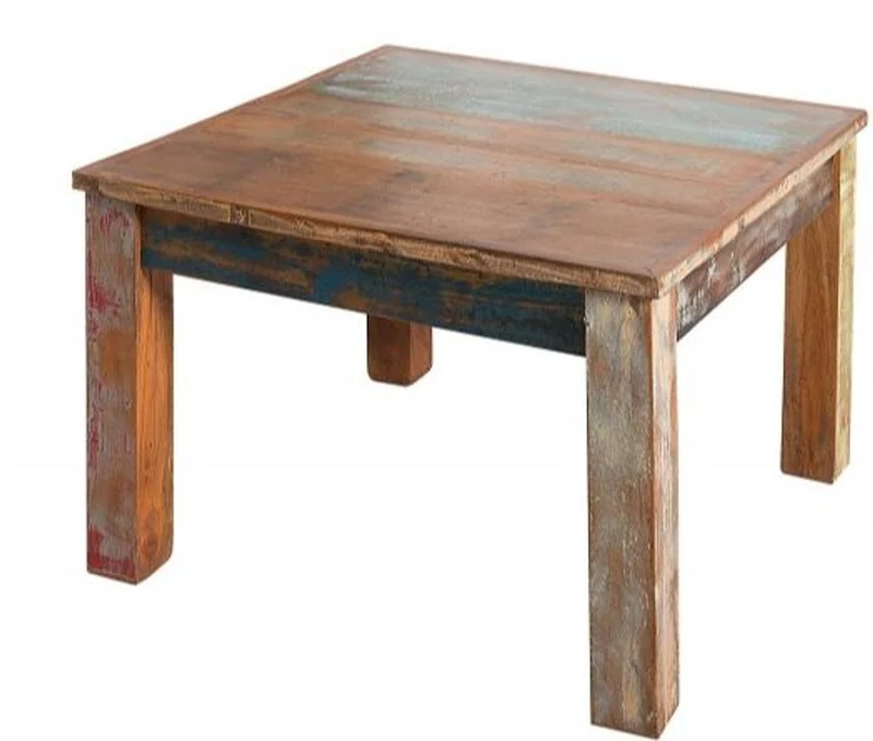Casa Padrino Designer Massivholz Couchtisch Bunt 60 x H. 45 cm - Massivholz - Salon Wohnzimmer Tisch