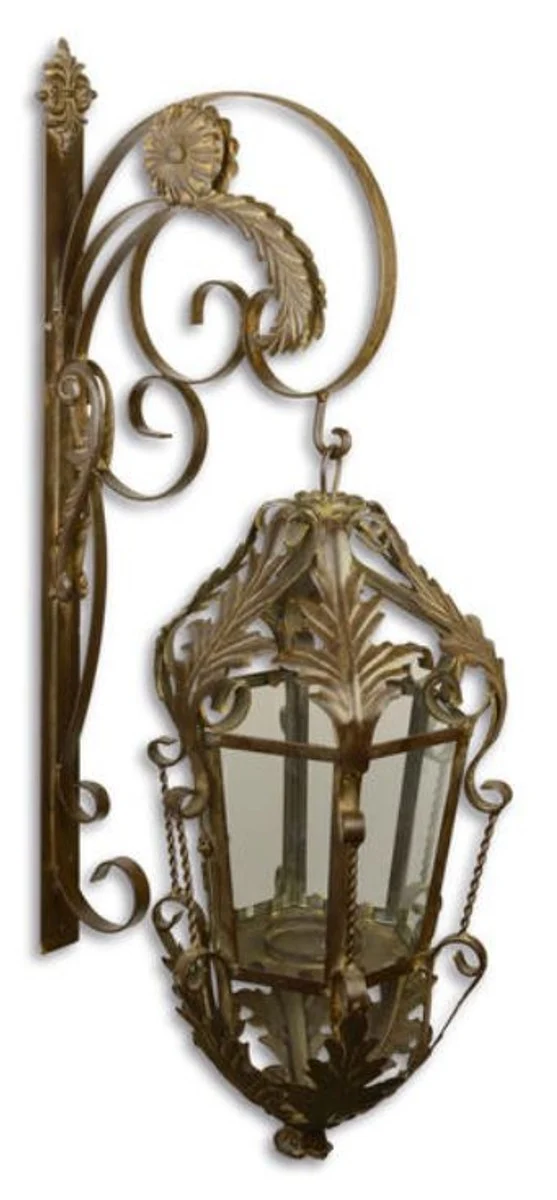 Casa Padrino Jugendstil Wandlaterne für Garten und Terrasse in Braun, 29 x 47 x H. 93 cm