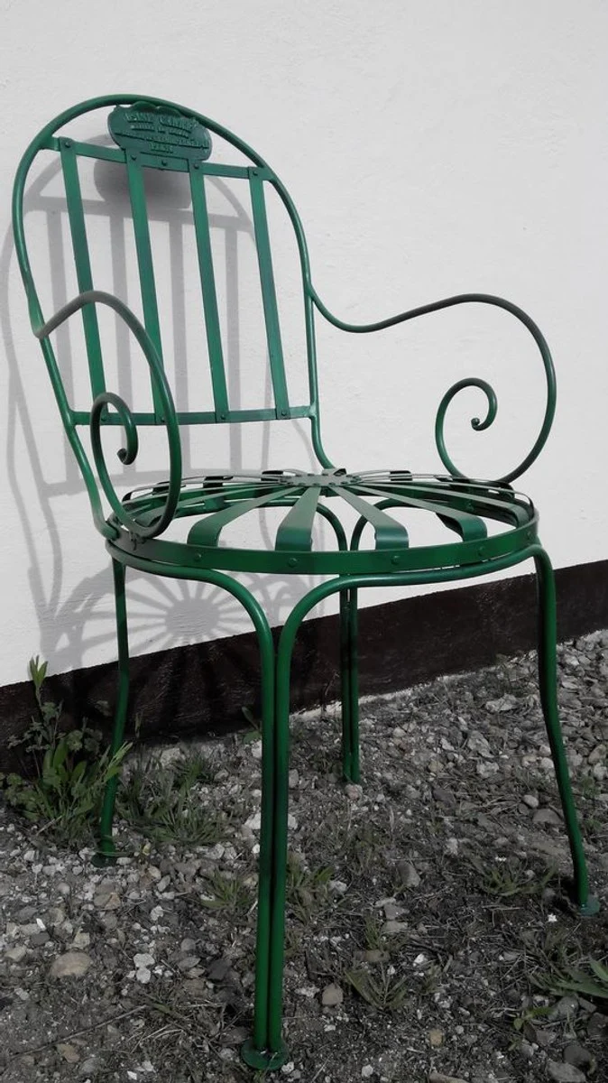 Casa Padrino Gartenstuhl mit Armlehnen 46 x 46 x H. 94 cm - verschiedene Farben - Handgefertigte Gartenmöbel im Jugendstil
