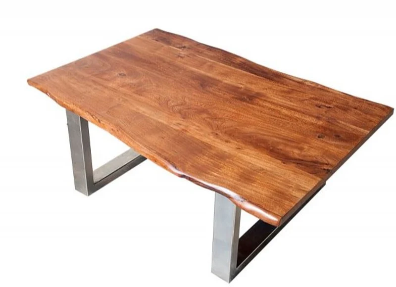Casa Padrino Designer Massivholz Akazie Couchtisch Natur Braun 120 x H. 45 cm - Salon Wohnzimmer Tisch
