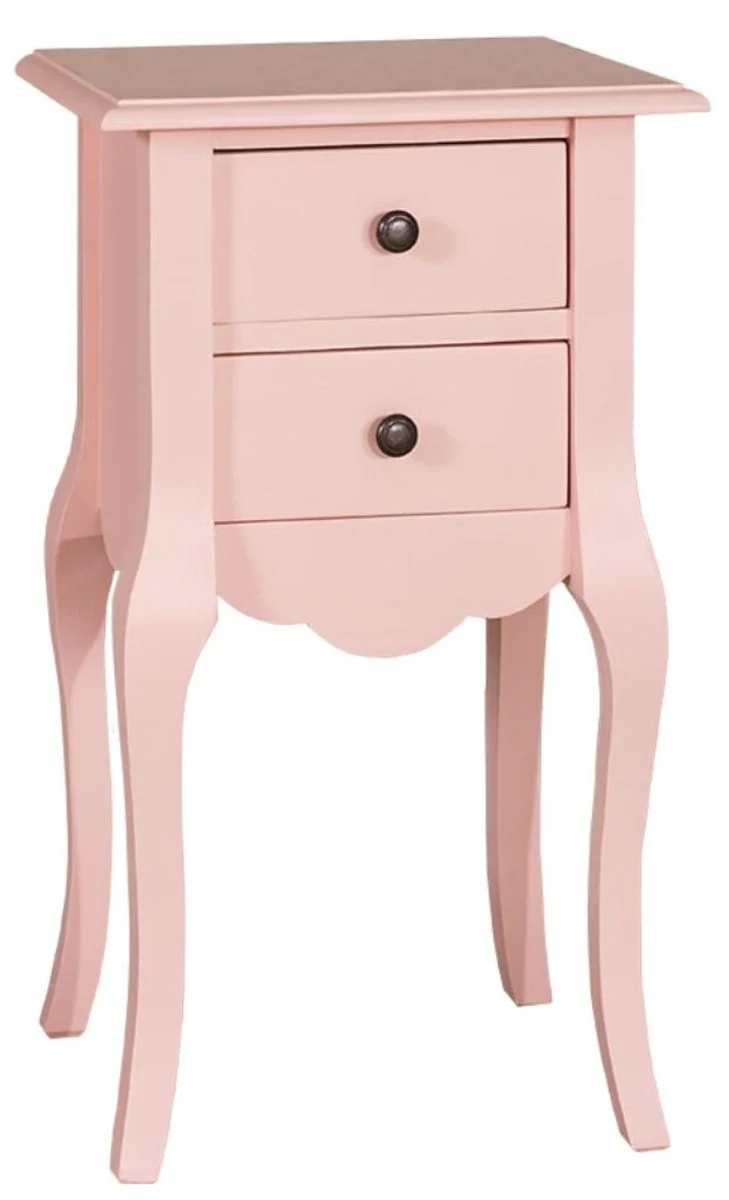 Casa Padrino Landhausstil Nachttisch Rosa 40 x 34 x H. 70 cm - Kleine Schlafzimmer Kommode mit 2 Schubladen