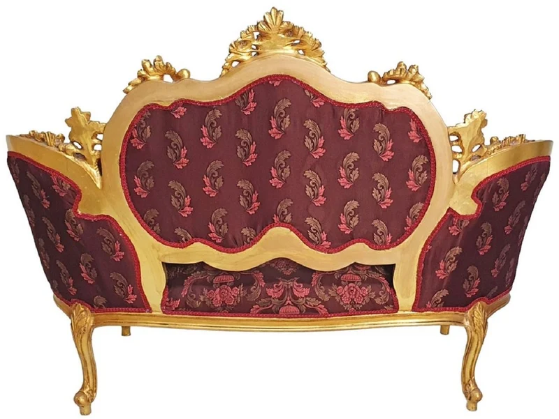 Casa Padrino Barock Sofa Lila / Rosa / Gold - Prunkvolles Wohnzimmer Sofa im Barockstil - Wohnzimmer Möbel im Barockstil - Barock Möbel - Barock Einrichtung