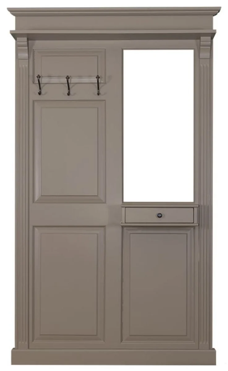 Casa Padrino Landhausstil Garderobe mit Schublade Dunkelgrau 131 x 19 x H. 210 cm - Landhausstil Möbel