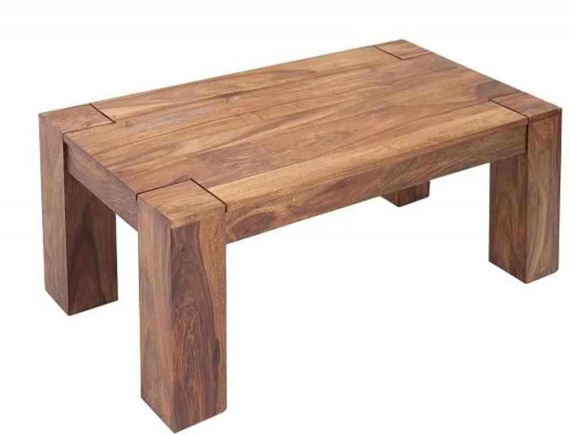 Casa Padrino Designer Massivholz Couchtisch Natur 100 x H. 40 cm - Massivholz - Salon Wohnzimmer Tisch