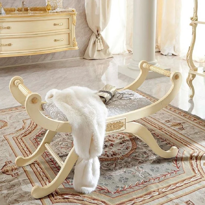 Casa Padrino Luxus Barock Sitzbank Creme / Gold / Grau - Handgefertigte Bank im Barockstil - Italienische Barock Möbel - Luxus Möbel im Barockstil - Luxus Qualität - Made in Italy