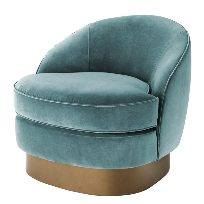 Casa Padrino Luxus Sessel Dunkeltürkis / Mattgold 74 x 85 x H. 73 cm - Hotel Möbel