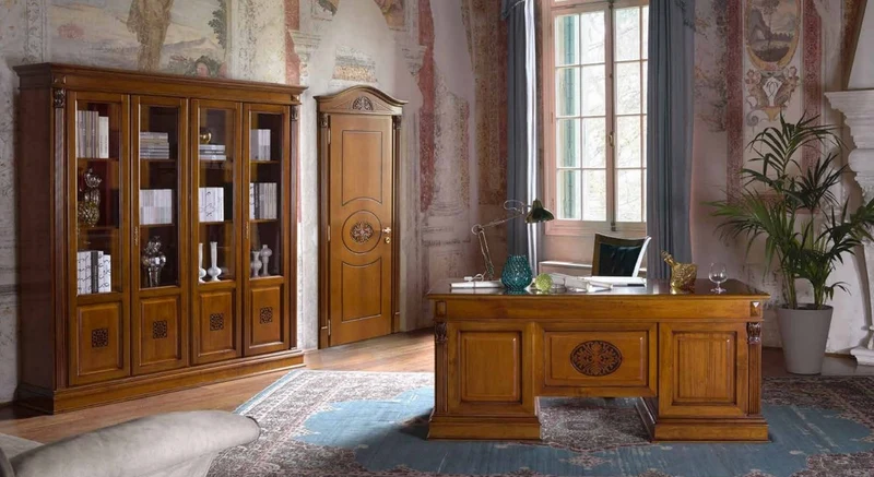 Casa Padrino Luxus Barock Schreibtisch Braun - Massivholz Bürotisch - Italienische Luxus Büro Einrichtung - Luxus Büro Möbel - Luxus Qualität - Made in Italy
