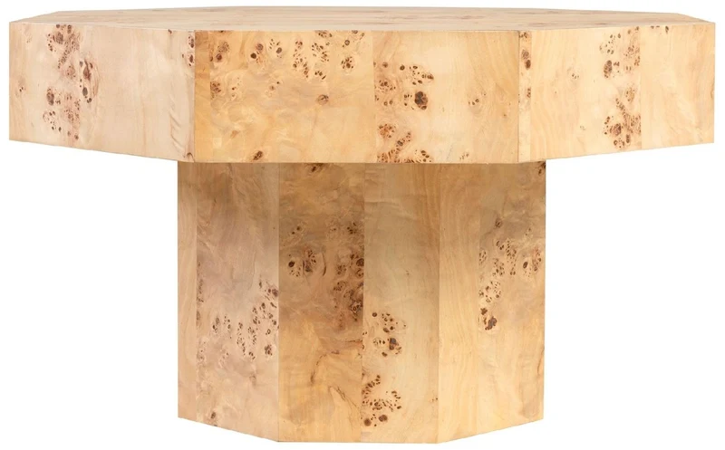 Casa Padrino Luxus Couchtisch Naturfarben 76 x 76 x H. 42 cm - 8 Eckiger Massivholz Wohnzimmertisch - Wohnzimmer Möbel - Hotel Möbel - Luxus Möbel
