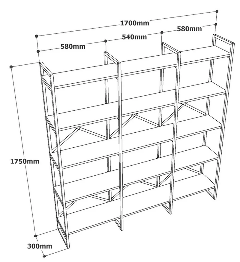 Casa Padrino Luxus Regalschrank mit Massivholz Regalen Schwarz / Naturfarben 170 x 30 x H. 175 cm - Bücherschrank - Wohnzimmer Schrank - Büro Schrank - Wohnzimmer Möbel - Büro Möbel - Luxus Möbel