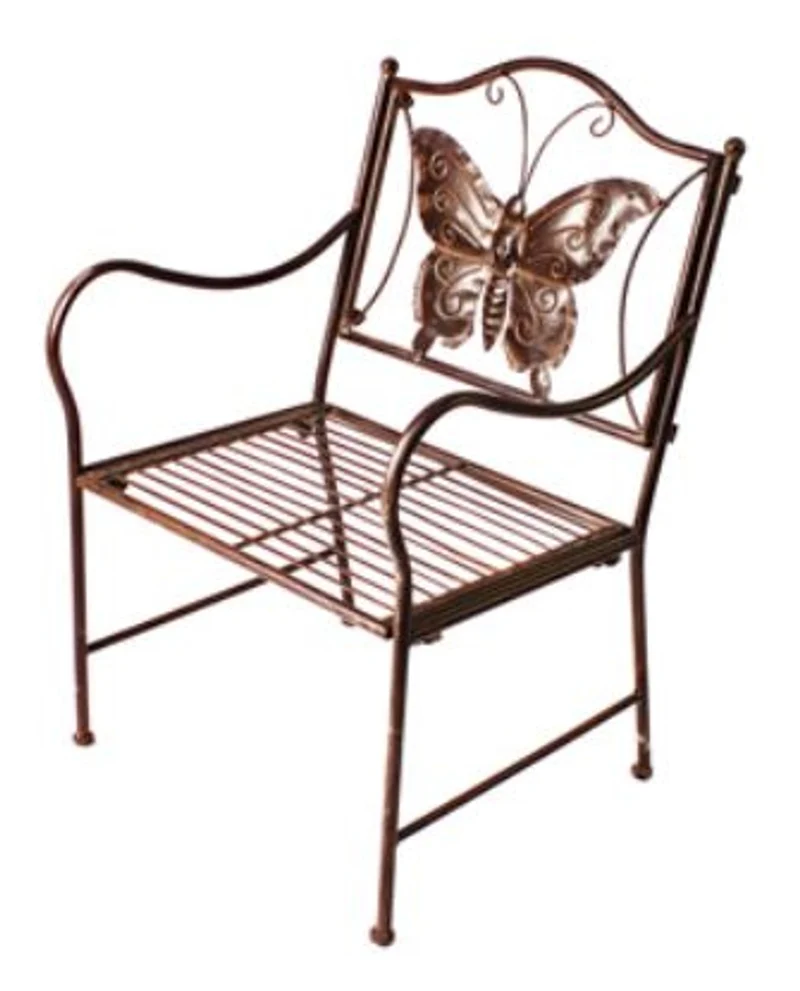 Casa Padrino Jugendstil Kinder Gartenstuhl aus Eisen in Braun 43 x 39 x H. 67 cm