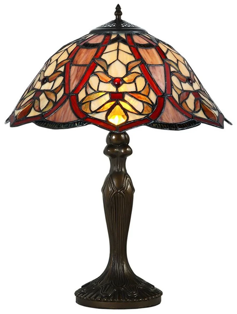 Casa Padrino Tiffany Tischleuchte / Tischlampe Mehrfarbig Ø 40 x H. 59 cm - Luxus Wohnzimmer Leuchte