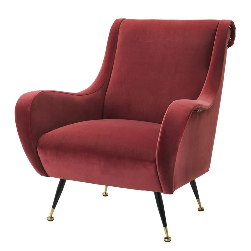 Casa Padrino Luxus Hotel Salon Sessel Dunkelrot 80 x 90 x H. 88 cm - Hotel Möbel