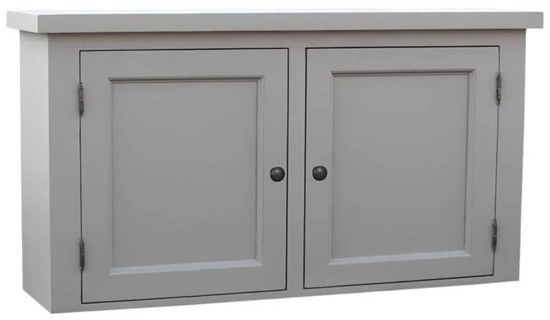 Casa Padrino Landhausstil Küchenhängeschrank Grau 120 x 31 x H. 65 cm - Landhausstil Küchenschrank mit 2 Türen