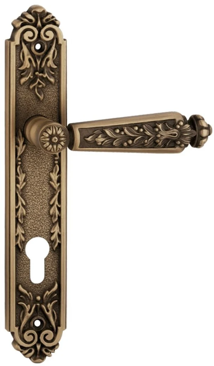 Casa Padrino Barock Türklinken Set Messing Patiniert 13,5 x H. 25,5 cm - Barockmöbel