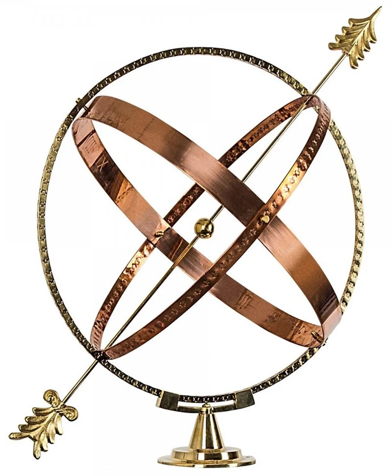 Casa Padrino Sonnenuhr Gold / Kupfer Ø 50 x H. 60 cm - Nostalgische Garten Deko