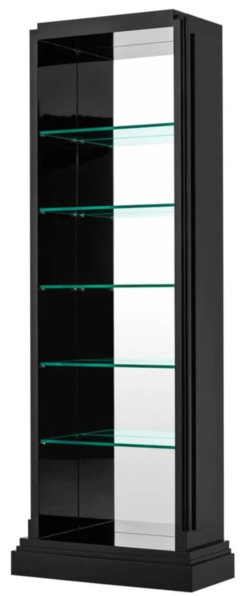 Casa Padrino Luxus Regalschrank / Wohnzimmerschrank Piano Schwarz 85 x 38,5 x H. 231 cm - Luxus Qualität