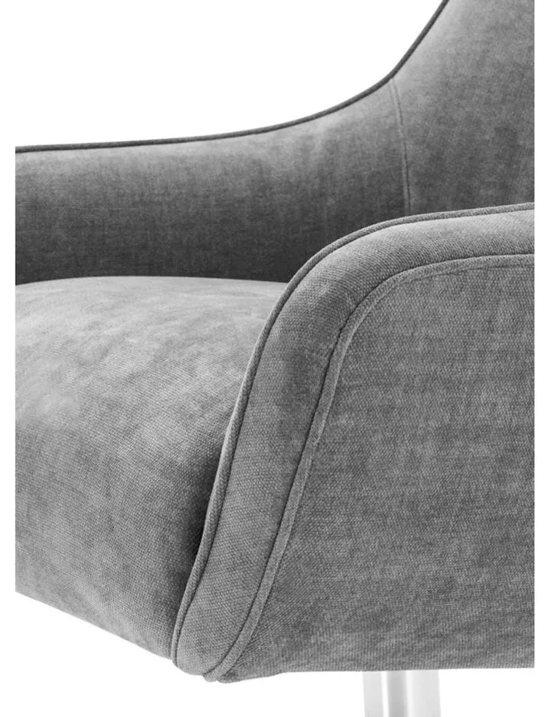 Casa Padrino Drehsessel Grau / Silber 76 x 80 x H. 82 cm - Luxus Möbel