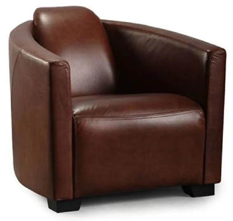 Casa Padrino Luxus Leder Sessel Dunkelbraun / Schwarz 72 x 90 x H. 67 cm - Echtleder Wohnzimmer Sessel - Wohnzimmer Möbel - Luxus Kollektion