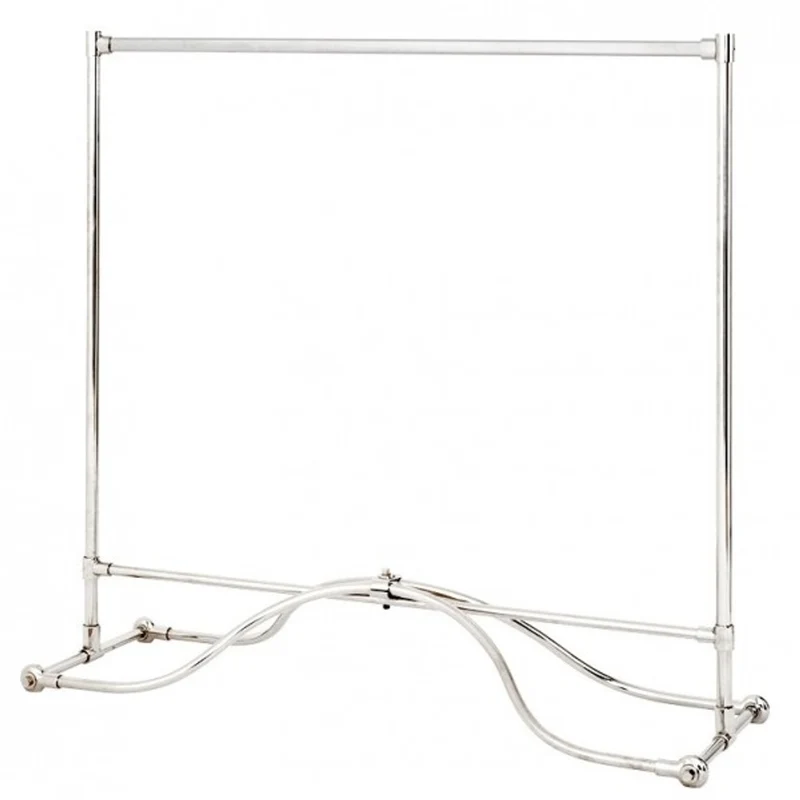 Casa Padrino Luxus Kleiderstange aus Edelstahl vernickelt in Chrom, Höhe 145 cm, Breite 150 cm, Tiefe 53 cm