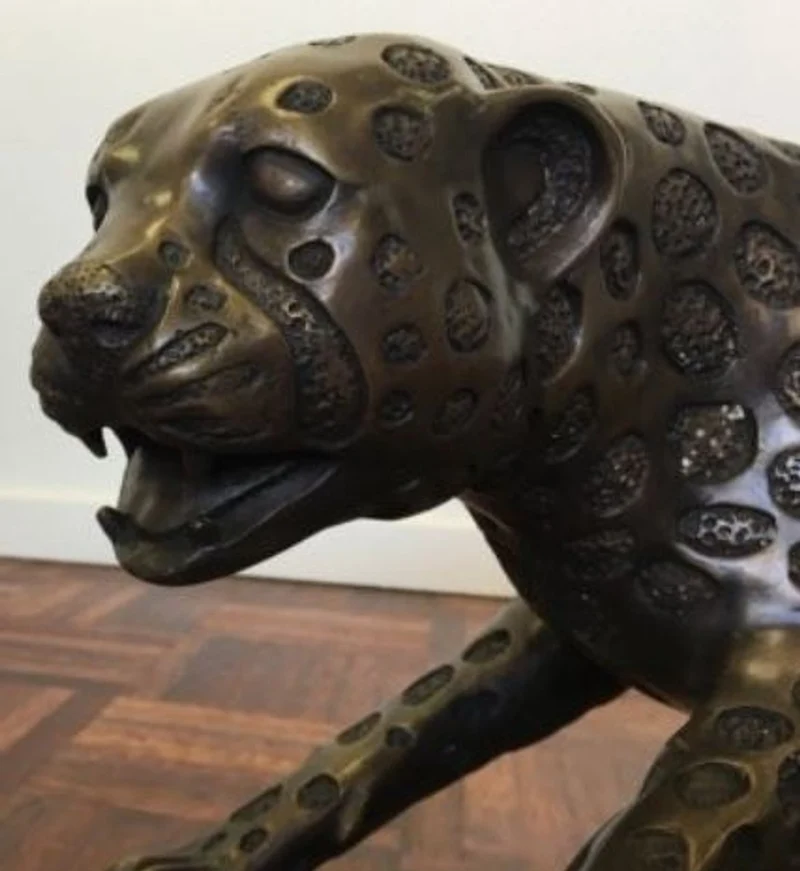 Casa Padrino Luxus Bronzefigur Gepard 115 x 17 x H. 26 cm - Luxus Qualität