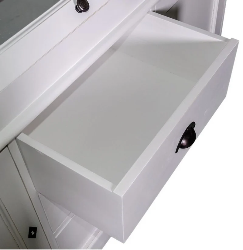 Casa Padrino Landhausstil Küchenschrank / Buffetschrank Weiß 163 x 50 x H. 226 cm - Landhausstil Möbel