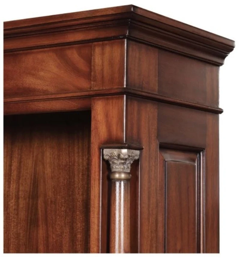Casa Padrino Luxus Barockstil Bücherschrank / Regalschrank Braun 103 x 32 x H. 185,5 cm - Barock Wohnzimmermöbel