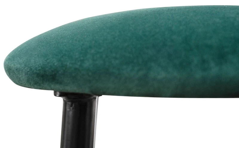 Casa Padrino Luxus Barhocker Grün / Schwarz Ø 37 x H. 76 cm - Barstuhl mit Samtstoff