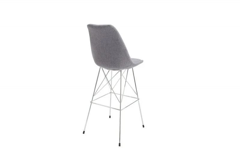 Casa Padrino Designer Barstuhl Retro Grau 49 x 50 x H. 119 cm - Barhocker mit Rückenlehne