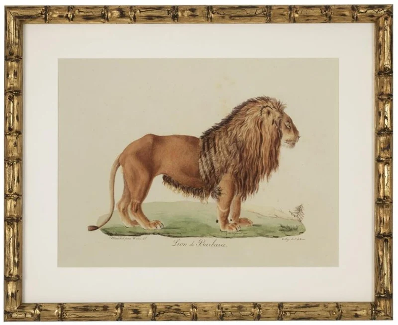 Casa Padrino Deko Bilder Set Löwen Tiger Jaguare Antik Gold 54 x H. 44 cm - Luxus Wanddekoration