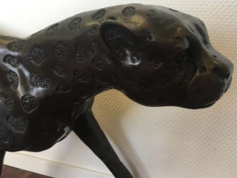 Casa Padrino Luxus Bronzefigur Gepard 140 x 20 x H. 58 cm - Luxus Qualität