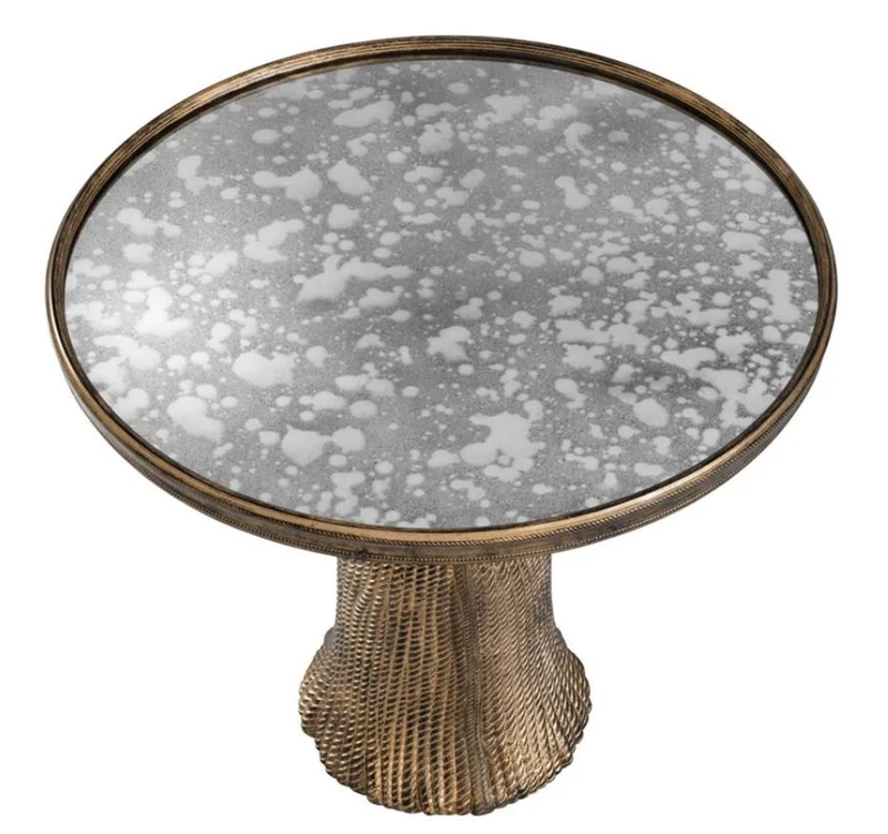 Casa Padrino Luxus Beistelltisch Antik Gold Ø 53,5 x H. 40 cm - Luxus Wohnzimmermöbel