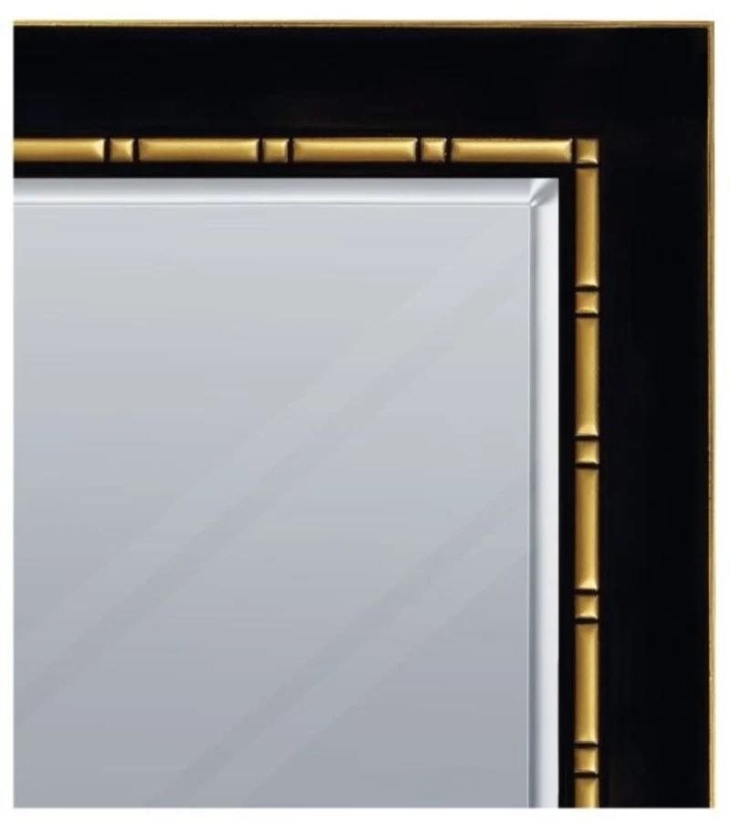 Casa Padrino Luxus Wandspiegel Schwarz / Gold 81 x H. 106 cm - Luxus Kollektion