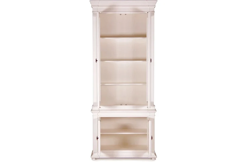 Casa Padrino Landhausstil Vitrinenschrank Antik Weiß 100 x 50 x H. 242 cm - Handgefertigte Shabby Chic Vitrine