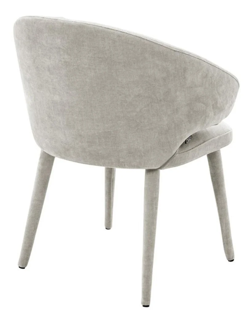 Casa Padrino Designer Esszimmerstuhl mit Armlehnen in Sandfarben 62 x 55 x H. 79 cm