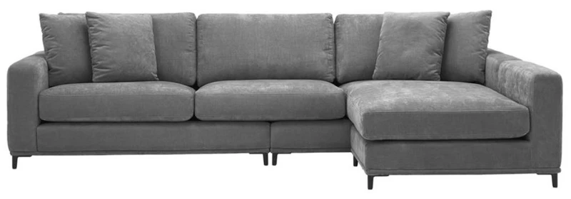 Casa Padrino Wohnzimmer Sofa Grau / Schwarz 284 x 172 x H. 76 cm - Luxus Ecksofa