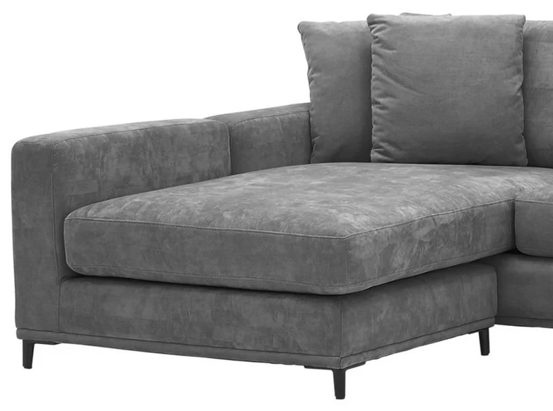 Casa Padrino Wohnzimmer Sofa Grau / Schwarz 284 x 172 x H. 76 cm - Luxus Ecksofa