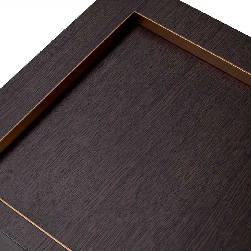 Casa Padrino Luxus Beistelltisch Mokka / Messing 50 x 50 x H. 50 cm - Quadratischer Wohnzimmer Tisch - Wohnzimmer Möbel - Luxus Möbel - Luxus Einrichtung - Wohnzimmer Einrichtung