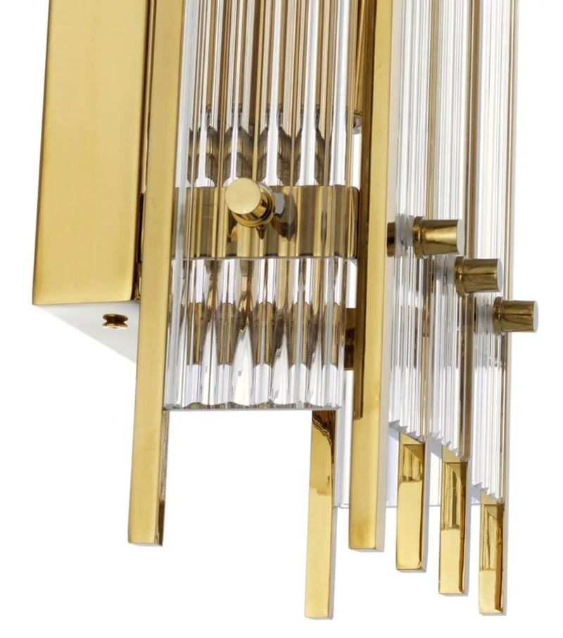 Casa Padrino Luxus Wandleuchte Gold 23 x 12 x H. 42 cm - Hotel Restaurant Wandlampe