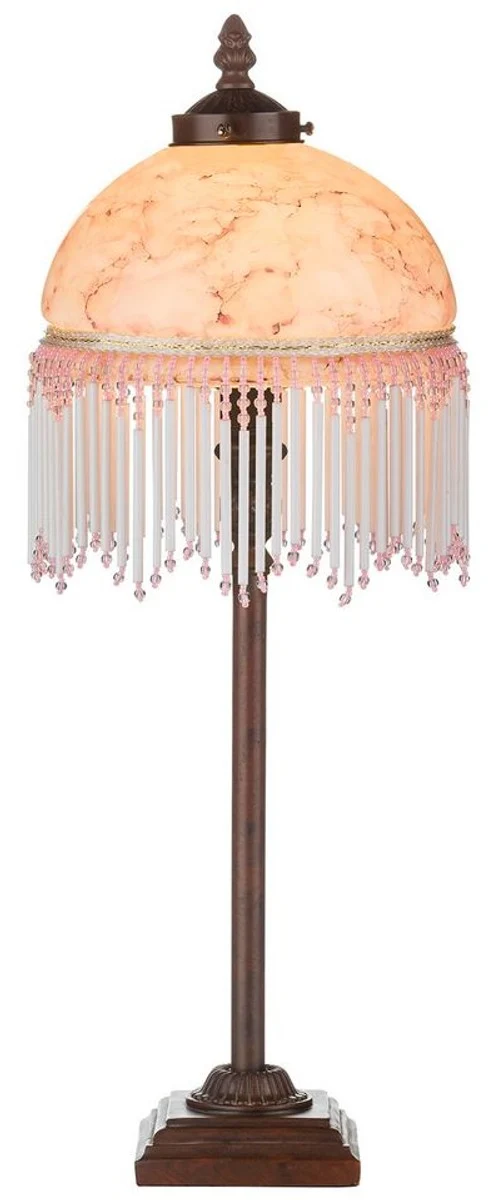Casa Padrino Barockstil Tischleuchte Mehrfarbig Ø 20 x H. 53 cm - Barock & Jugendstil Möbel
