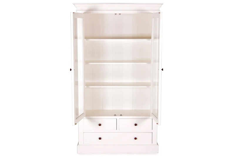 Casa Padrino Landhausstil Vitrinenschrank Antik Weiß 110 x 45 x H. 190 cm - Handgefertigte Shabby Chic Vitrine