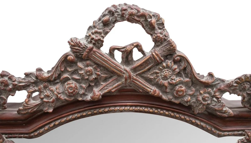 Casa Padrino Barock Wandspiegel Rotbraun 115 x H. 207 cm - Barockstil Spiegel