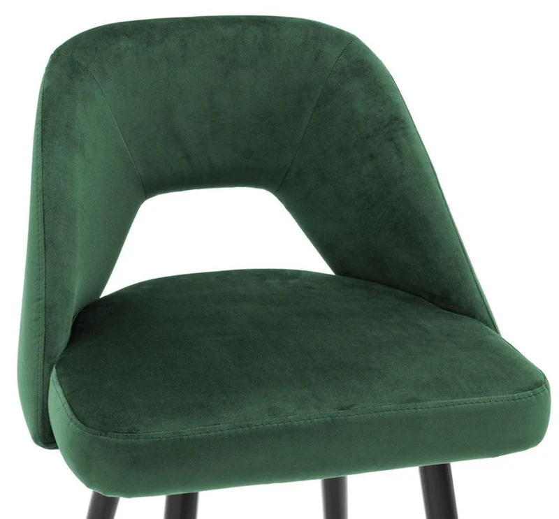 Casa Padrino Luxus Barstuhl Barhocker mit Rückenlehne in Grün / Schwarz / Messing - 50 x 50 x H. 100 cm