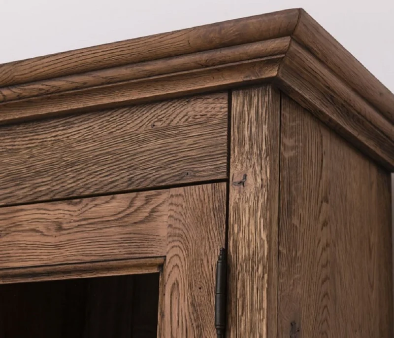 Casa Padrino Landhausstil Esszimmerschrank Dunkelbraun 137 x 50 x H. 197 cm - Massivholz Küchenschrank - Esszimmer Möbel im Landhausstil - Landhausstil Esszimmer Einrichtung