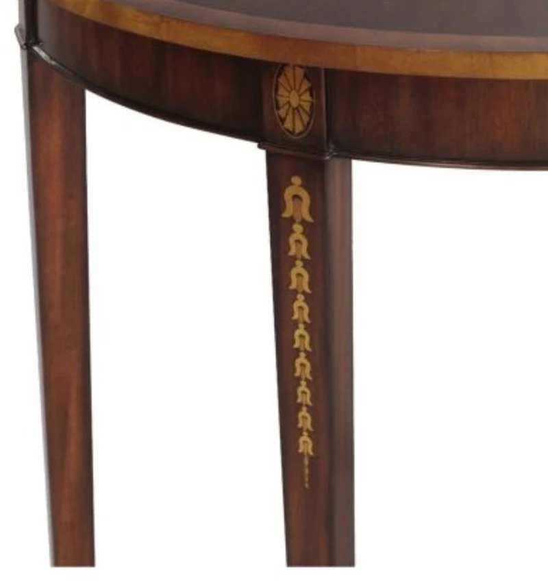 Casa Padrino Jugendstil Mahagoni Konsole Braun / Gold 81 x 35 x H. 83 cm - Luxus Jugendstil Konsolentisch