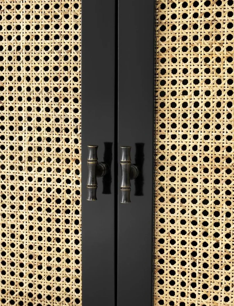 Casa Padrino Luxus Kommode Schwarz / Naturfarben 200 x 56 x H. 92,5 cm - Limited Edition