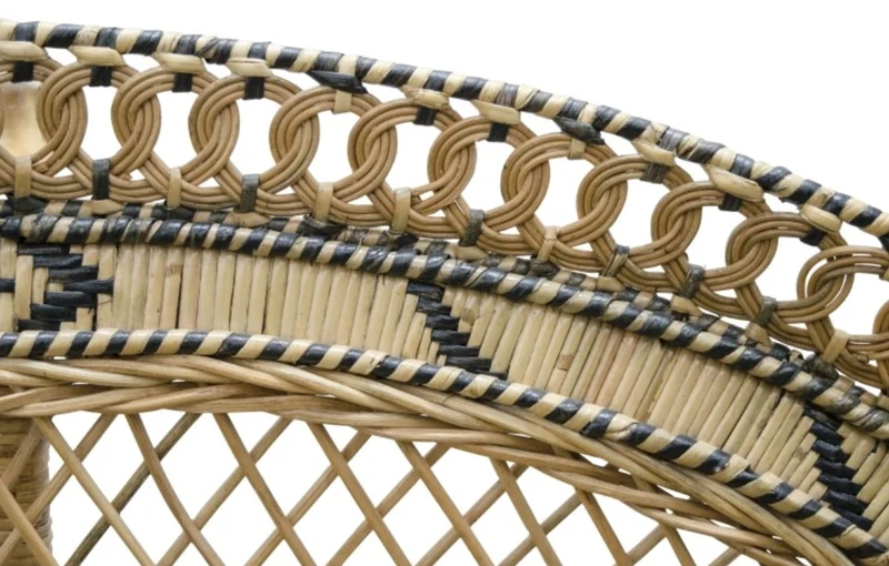 Casa Padrino Luxus Rattan Sessel Naturfarben 114 x 80 x H. 150 cm - Vintage Möbel