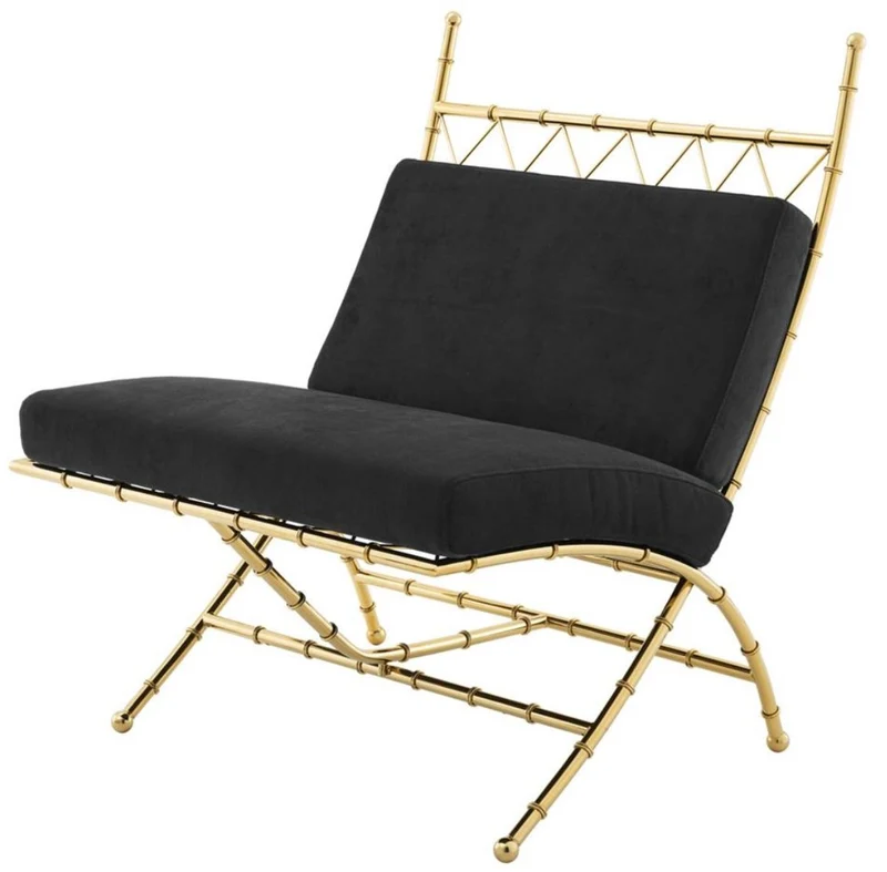 Casa Padrino Luxus Klappstuhl Gold / Schwarz 75 x 81,5 x H. 92 cm - Luxus Möbel