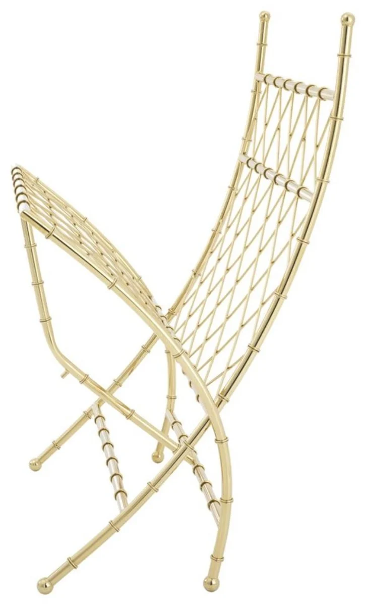 Casa Padrino Luxus Klappstuhl Gold / Schwarz 75 x 81,5 x H. 92 cm - Luxus Möbel
