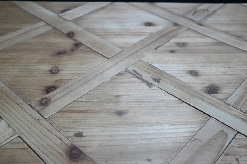Casa Padrino Landhausstil Truhe Naturfarben 100 x 48 x H. 40 cm - Handgefertigte Holztruhe in Parkettoptik